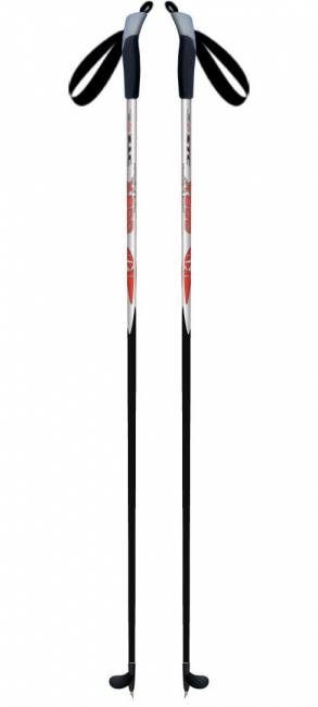 Палки лыжные 100% стекловолокно, рост 135 stc X600, красный