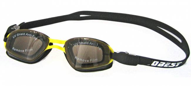 Очки для плавания Dobest HJ-14, черный/желтый