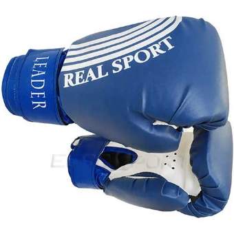 Перчатки боксерские LEADER   6 унций, синий