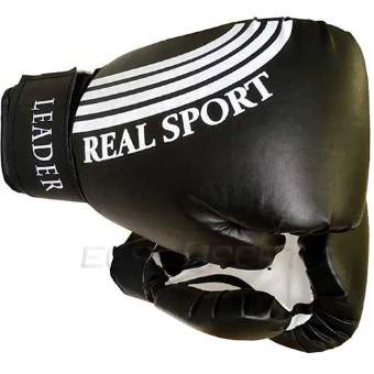 Перчатки боксерские  LEADER 12 унций, черный