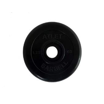 Диск обрезиненный черный MB ATLET d-26  1,25кг