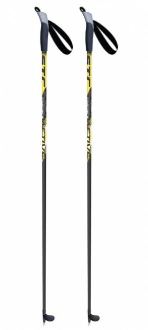 Палки лыжные 100% стекловолокно, рост 100 stc ACTIVE, желтый