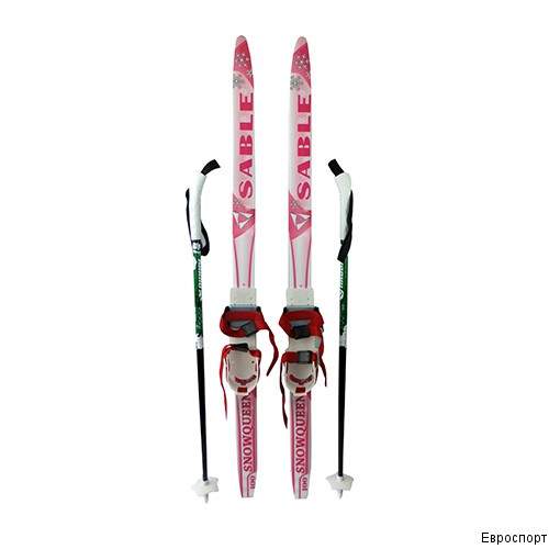 Детский комплект(лыжи, палки,комбинированное крепление) рост 100
