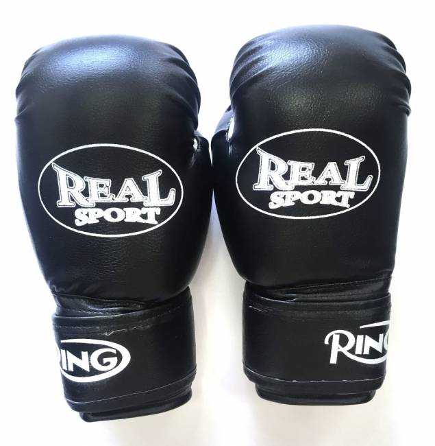 Перчатки   боксерские REALSPORT  8 унций, черный