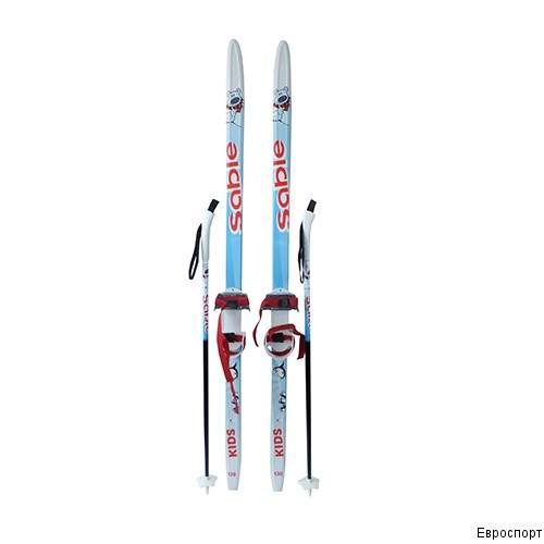 Детский комплект(лыжи, палки,комбинированное крепление) рост 130