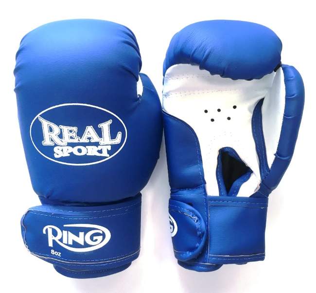 Перчатки  боксерские REALSPORT 10 унций, синий