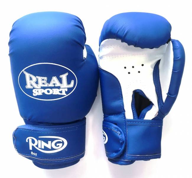 Перчатки  боксерские REALSPORT 12 унций, синий